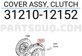 Toyota 3121012152 COVER ASSY, CLUTCH