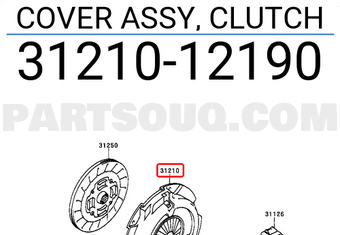 Toyota 3121012190 COVER ASSY, CLUTCH