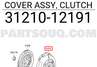 Toyota 3121012191 COVER ASSY, CLUTCH