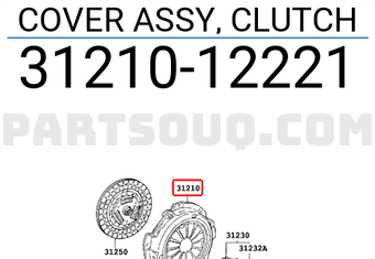 Toyota 3121012221 COVER ASSY, CLUTCH