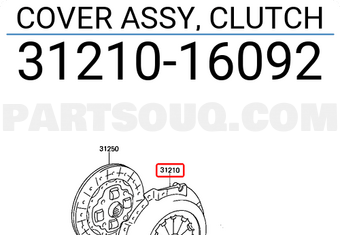 Toyota 3121016092 COVER ASSY, CLUTCH
