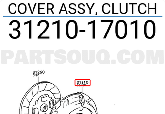 Toyota 3121017010 COVER ASSY, CLUTCH