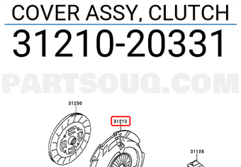 Toyota 3121020331 COVER ASSY, CLUTCH