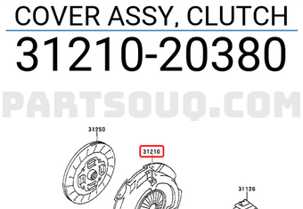 Toyota 3121020380 COVER ASSY, CLUTCH