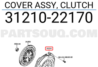 Toyota 3121022170 COVER ASSY, CLUTCH