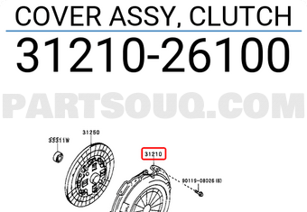 Toyota 3121026100 COVER ASSY, CLUTCH
