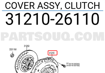 Toyota 3121026110 COVER ASSY, CLUTCH