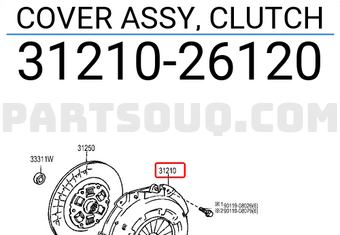 Toyota 3121026120 COVER ASSY, CLUTCH