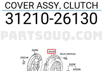 Toyota 3121026130 COVER ASSY, CLUTCH