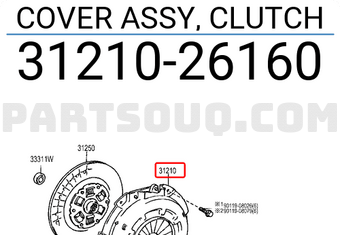Toyota 3121026160 COVER ASSY, CLUTCH