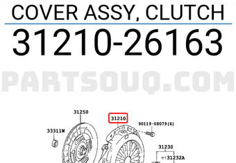 Toyota 3121026163 COVER ASSY, CLUTCH