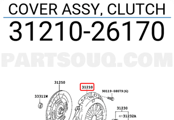 Toyota 3121026170 COVER ASSY, CLUTCH