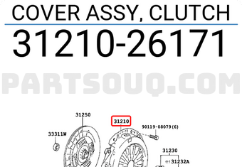 Toyota 3121026171 COVER ASSY, CLUTCH