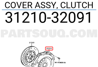 Toyota 3121032091 COVER ASSY, CLUTCH