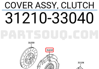 Toyota 3121033040 COVER ASSY, CLUTCH