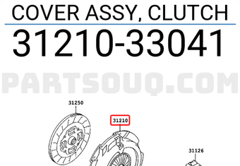 Toyota 3121033041 COVER ASSY, CLUTCH