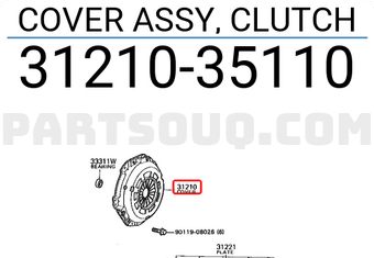 Toyota 3121035110 COVER ASSY, CLUTCH