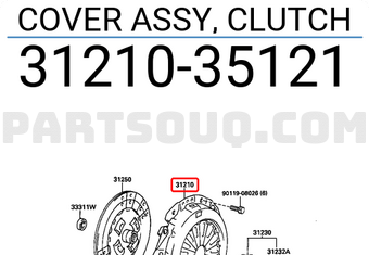 Toyota 3121035121 COVER ASSY, CLUTCH