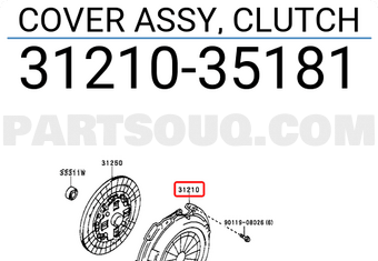 Toyota 3121035181 COVER ASSY, CLUTCH