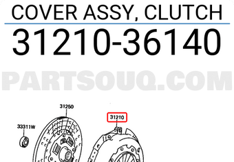 Toyota 3121036140 COVER ASSY, CLUTCH