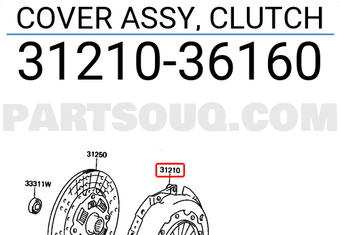 Toyota 3121036160 COVER ASSY, CLUTCH