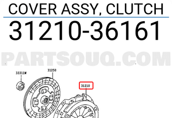 Toyota 3121036161 COVER ASSY, CLUTCH