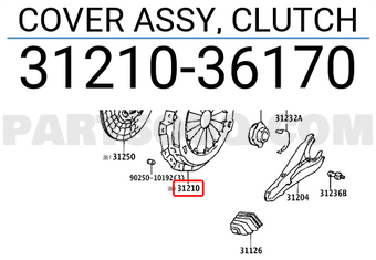 Toyota 3121036170 COVER ASSY, CLUTCH
