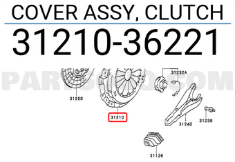 Toyota 3121036221 COVER ASSY, CLUTCH
