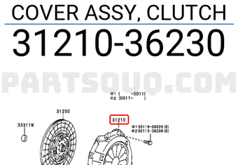 Toyota 3121036230 COVER ASSY, CLUTCH
