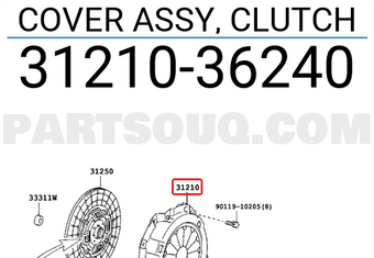 Toyota 3121036240 COVER ASSY, CLUTCH