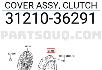 Toyota 3121036291 COVER ASSY, CLUTCH