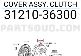 Toyota 3121036300 COVER ASSY, CLUTCH