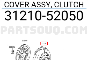 Toyota 3121052050 COVER ASSY, CLUTCH