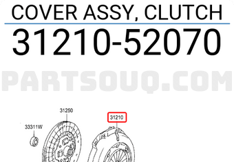 Toyota 3121052070 COVER ASSY, CLUTCH