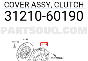 Toyota 3121060190 COVER ASSY, CLUTCH