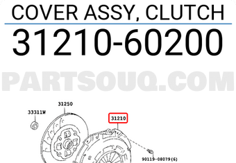 Toyota 3121060200 COVER ASSY, CLUTCH