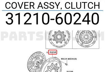 Toyota 3121060240 COVER ASSY, CLUTCH
