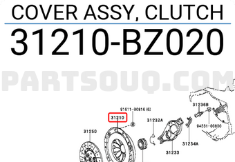 Toyota 31210BZ020 COVER ASSY, CLUTCH
