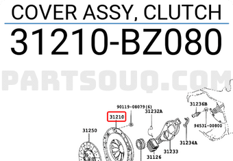 Toyota 31210BZ080 COVER ASSY, CLUTCH