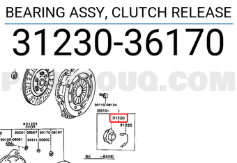Toyota 3123036170 BEARING ASSY, CLUTCH RELEASE