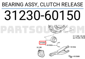 Toyota 3123060150 BEARING ASSY, CLUTCH RELEASE