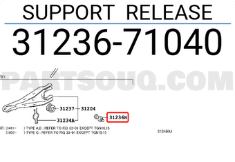 Toyota 3123671040 SUPPORT RELEASE