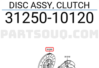 Toyota 3125010120 DISC ASSY, CLUTCH