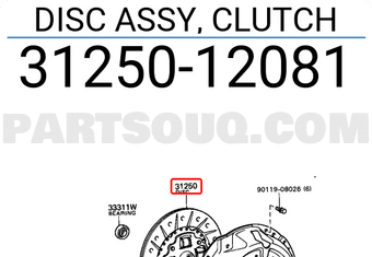 Toyota 3125012081 DISC ASSY, CLUTCH