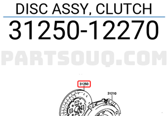 Toyota 3125012270 DISC ASSY, CLUTCH