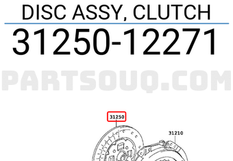 Toyota 3125012271 DISC ASSY, CLUTCH