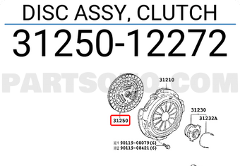 Toyota 3125012272 DISC ASSY, CLUTCH