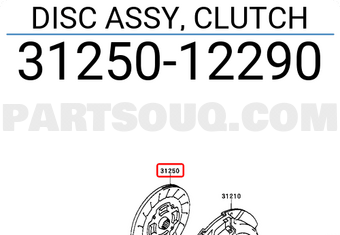 Toyota 3125012290 DISC ASSY, CLUTCH