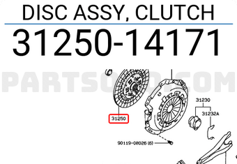 Toyota 3125014171 DISC ASSY, CLUTCH