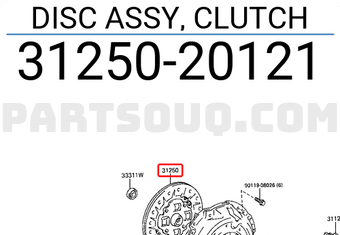 Toyota 3125020121 DISC ASSY, CLUTCH